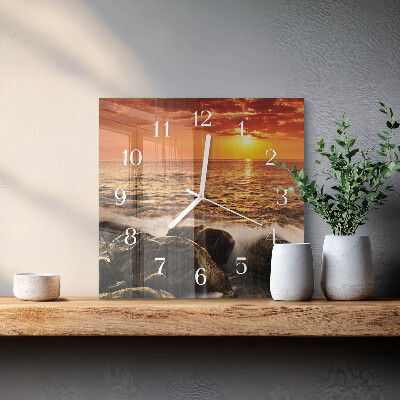 Reloj cuadrado Atardecer