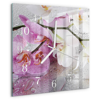 Reloj cuadrado Orquídea