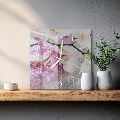Reloj cuadrado Orquídea