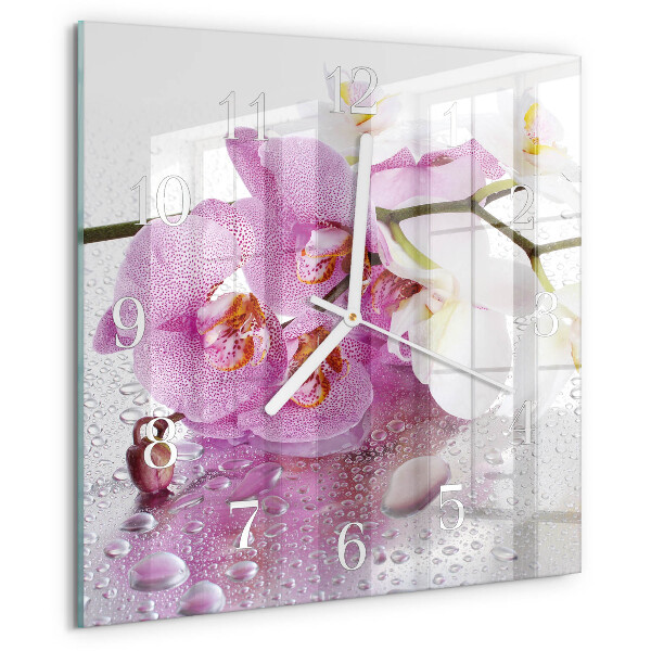 Reloj cuadrado Orquídea