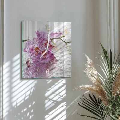 Reloj cuadrado Orquídea