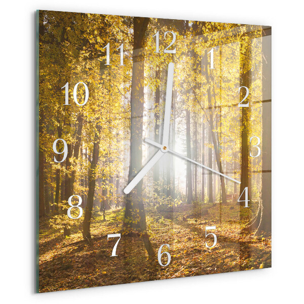 Reloj cuadrado Otoño en el bosque