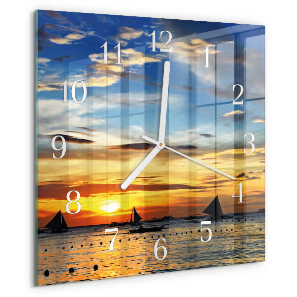 Reloj cuadrado Atardecer