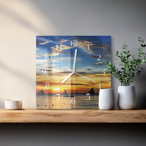 Reloj cuadrado Atardecer