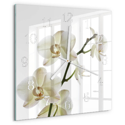 Reloj cuadrado Orquídea