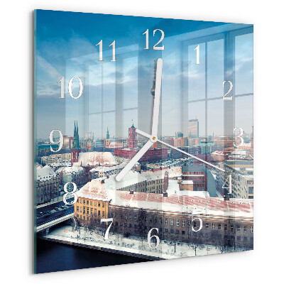 Reloj cuadrado Ciudad de invierno