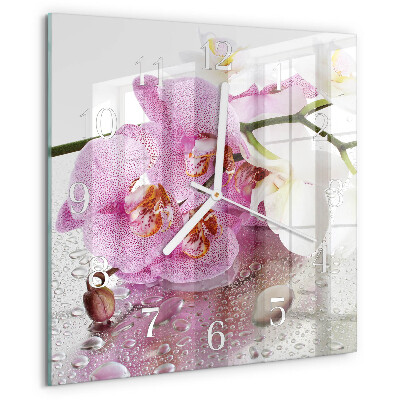 Reloj cuadrado Orquídea