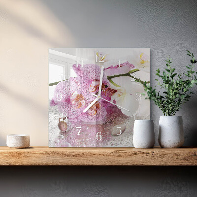 Reloj cuadrado Orquídea