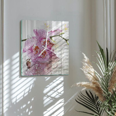 Reloj cuadrado Orquídea