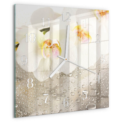 Reloj cuadrado Orquídea