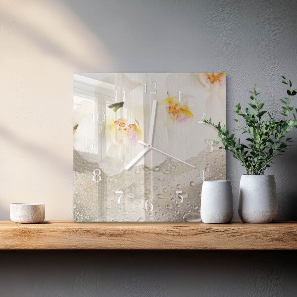 Reloj cuadrado Orquídea