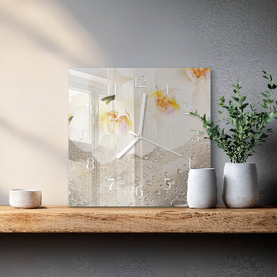 Reloj cuadrado Orquídea