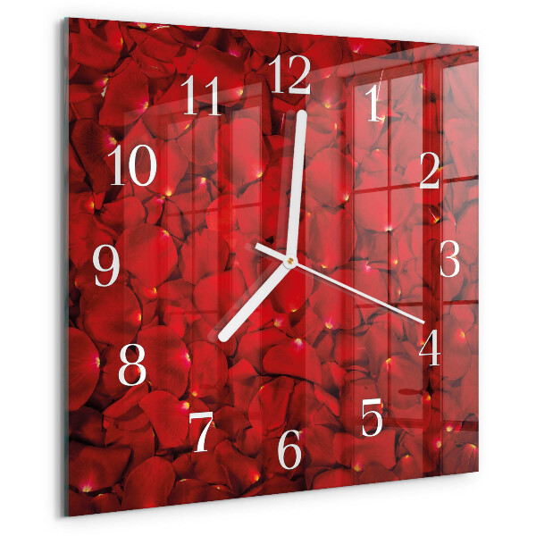 Reloj cuadrado Pétalos de rosa