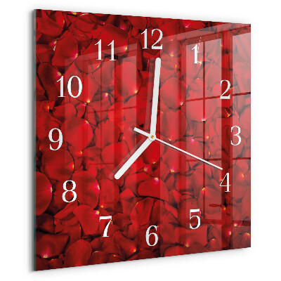 Reloj cuadrado Pétalos de rosa