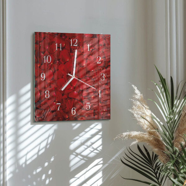 Reloj cuadrado Pétalos de rosa