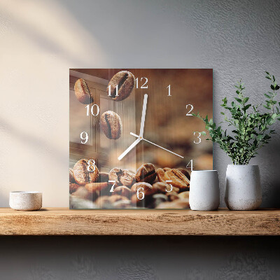 Reloj cuadrado Granos de café