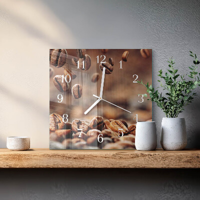 Reloj cuadrado Granos de café