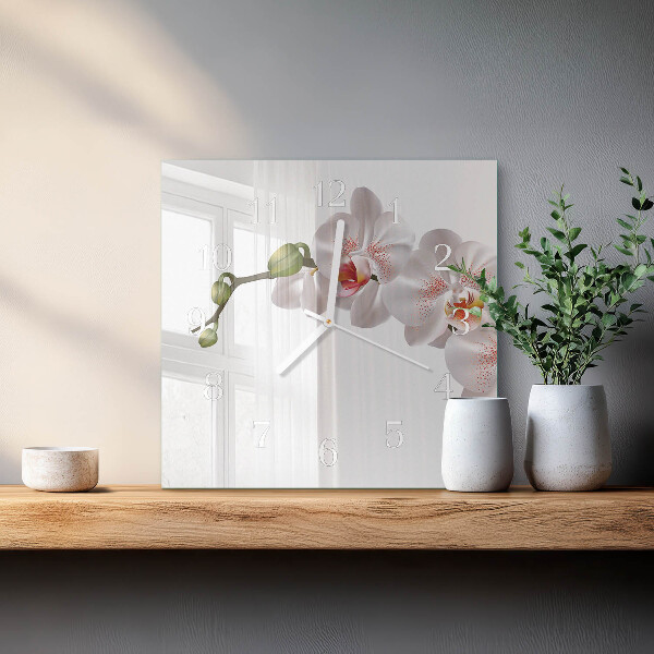 Reloj cuadrado Orquídea