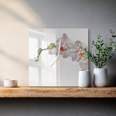 Reloj cuadrado Orquídea