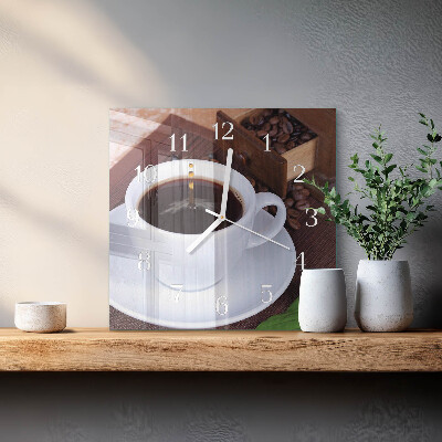 Reloj cuadrado Café