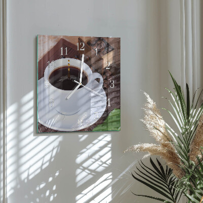 Reloj cuadrado Café