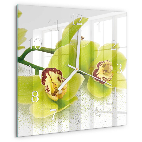Reloj cuadrado Orquídea