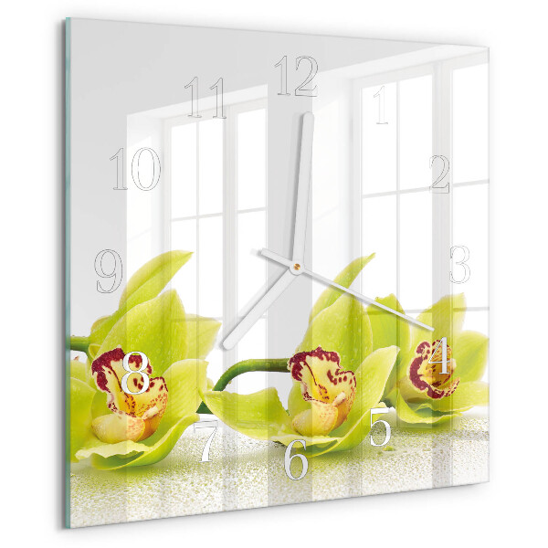 Reloj cuadrado Orquídea