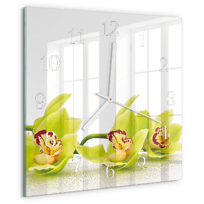 Reloj cuadrado Orquídea