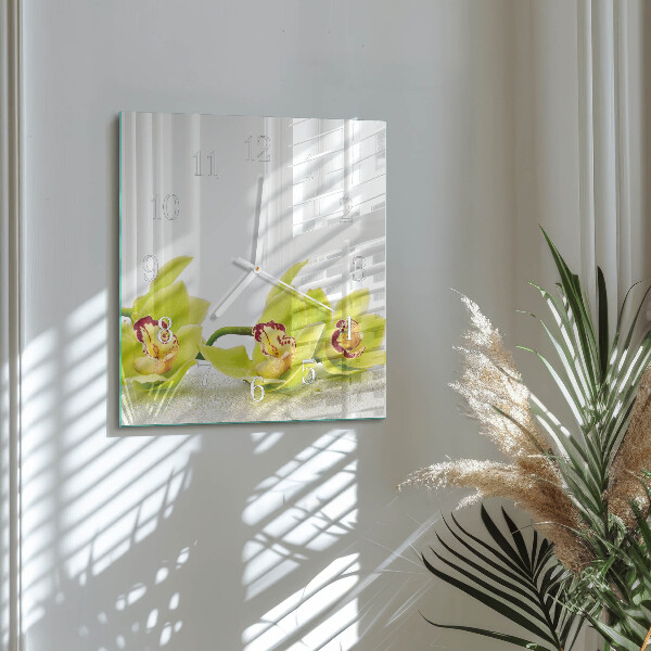 Reloj cuadrado Orquídea