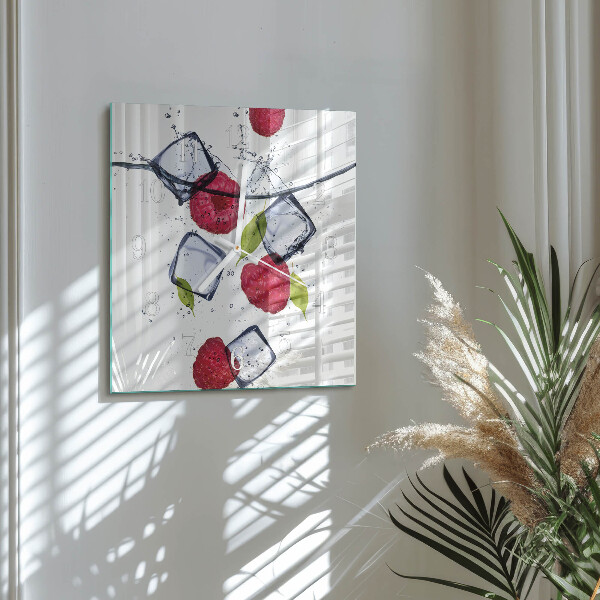 Reloj cuadrado Frambuesas