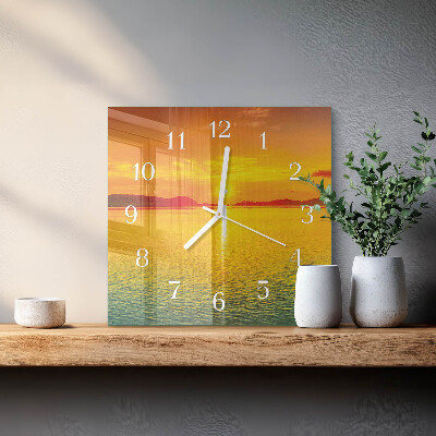 Reloj cuadrado Atardecer