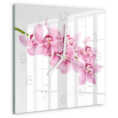 Reloj cuadrado Orquídea