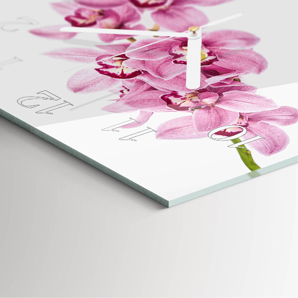 Reloj cuadrado Orquídea