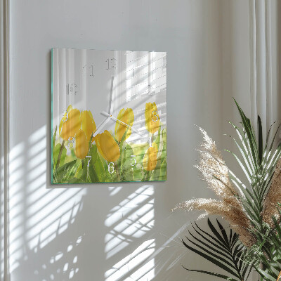 Reloj cuadrado tulipanes