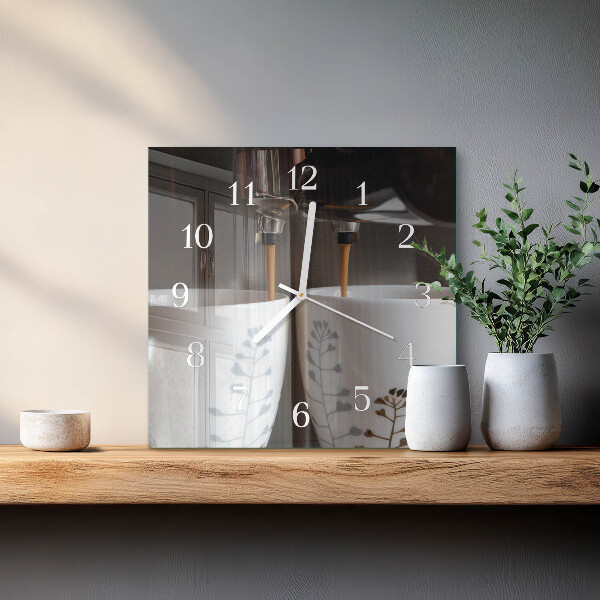 Reloj cuadrado Cafetera