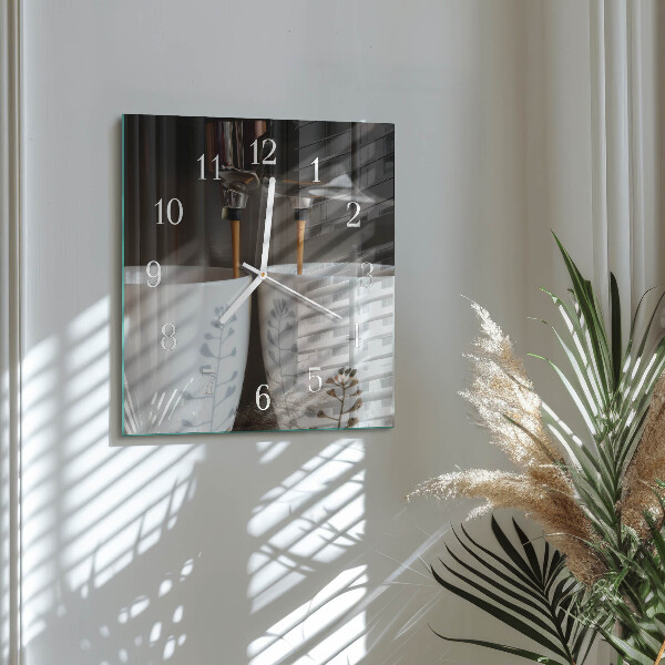 Reloj cuadrado Cafetera
