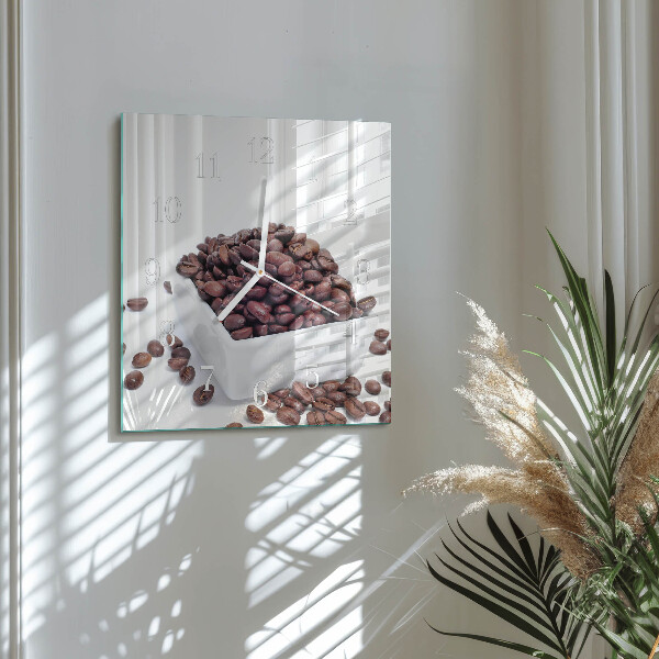Reloj cuadrado Granos de café
