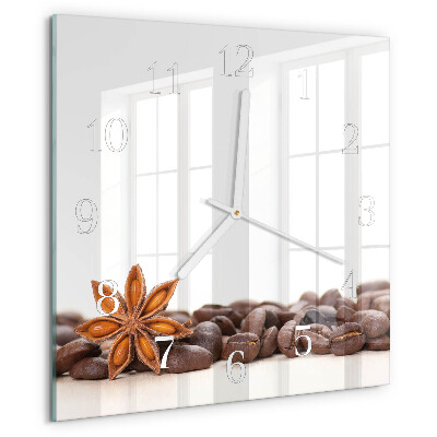 Reloj cuadrado Granos de café