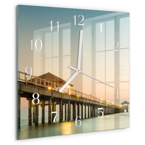 Reloj cuadrado Pasarela de madera