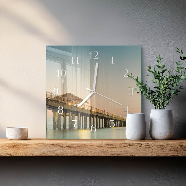 Reloj cuadrado Pasarela de madera