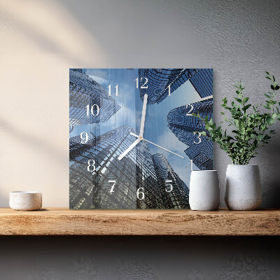 Reloj cuadrado Edificios de cristal