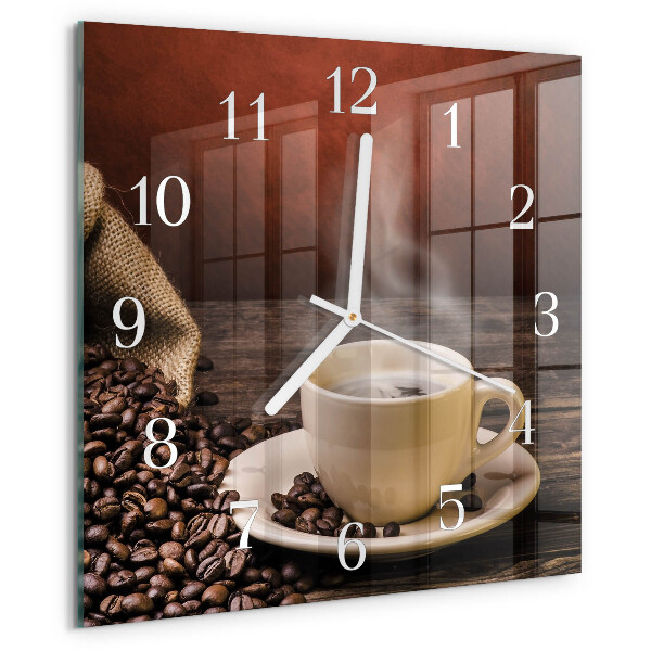 Reloj cuadrado Café