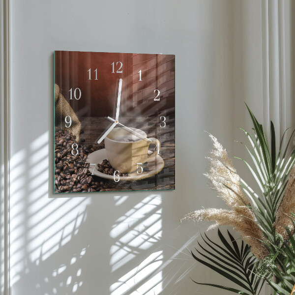 Reloj cuadrado Café