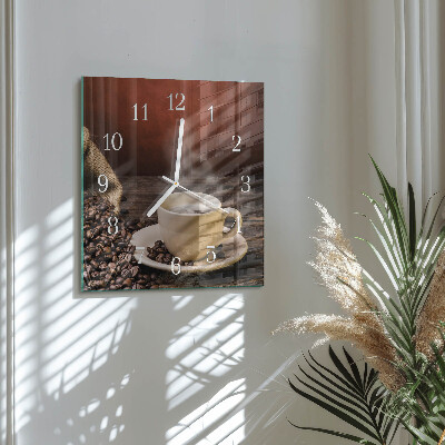 Reloj cuadrado Café
