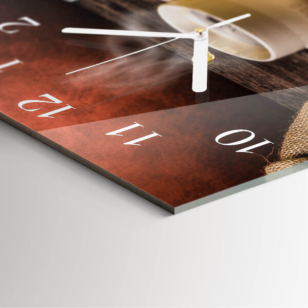Reloj cuadrado Café