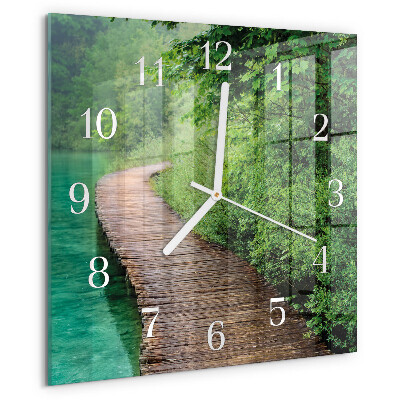 Reloj cuadrado Pasarela de madera