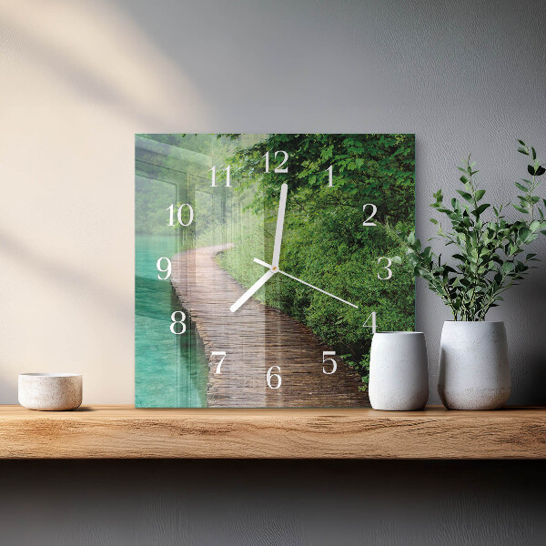 Reloj cuadrado Pasarela de madera