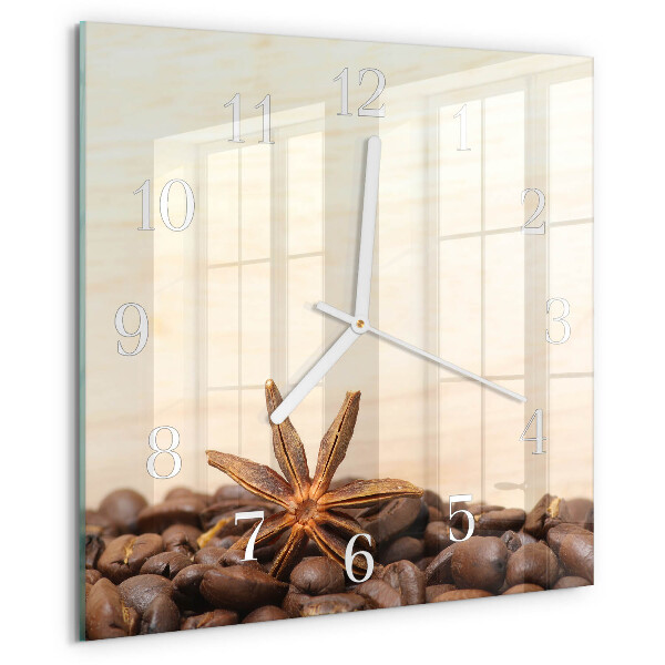 Reloj cuadrado Granos de café