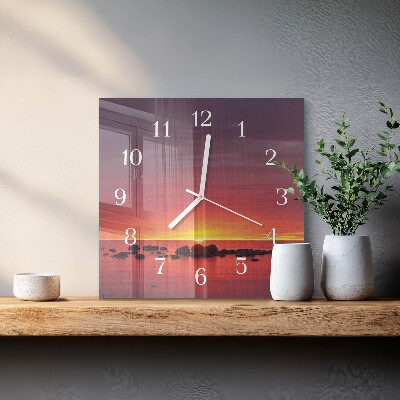 Reloj cuadrado Atardecer