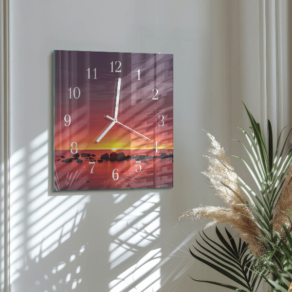 Reloj cuadrado Atardecer